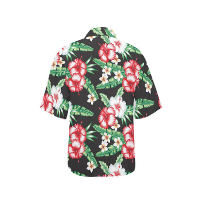 Hawaiian flower tropical leaves Women's Hawaiian Shirt