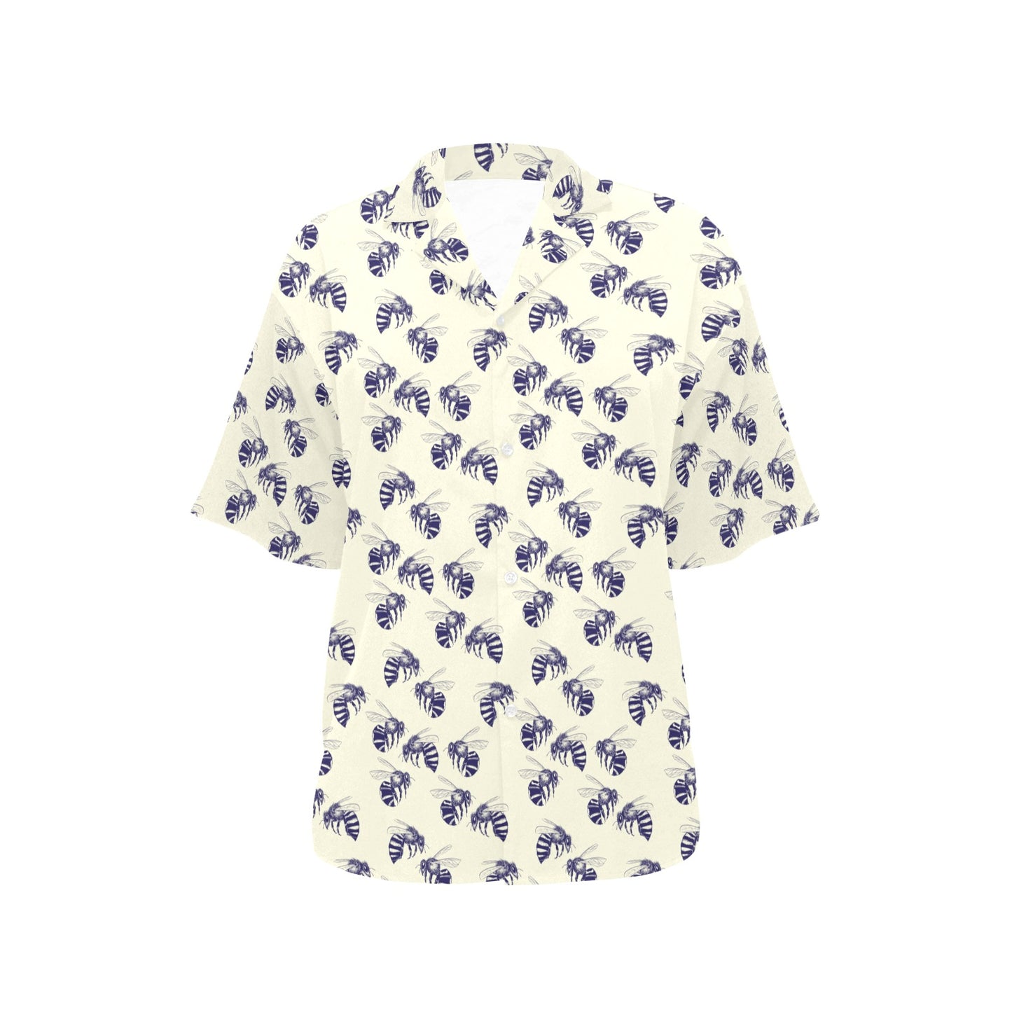 Bee Pattern Print Design 02 Women's Hawaiian Shirt