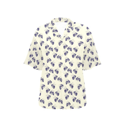 Bee Pattern Print Design 02 Women's Hawaiian Shirt