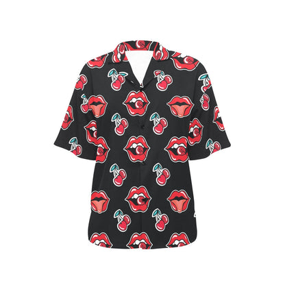 Cherry Pattern Print Design CH04 Women's Hawaiian Shirt
