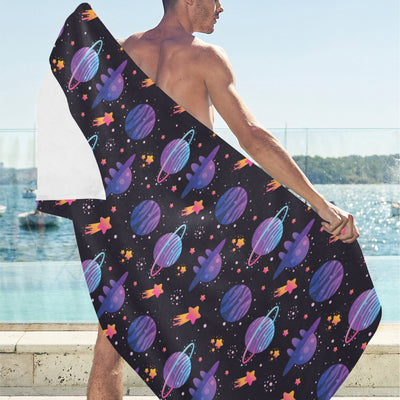 UFO Star Galaxy Print Design LKS308 Beach Towel 32" x 71"