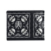 Bandana Skull Black White Print Design LKS306 Men's ID Card Wallet