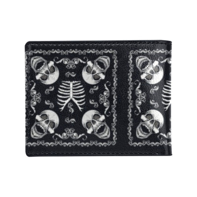 Bandana Skull Black White Print Design LKS306 Men's ID Card Wallet