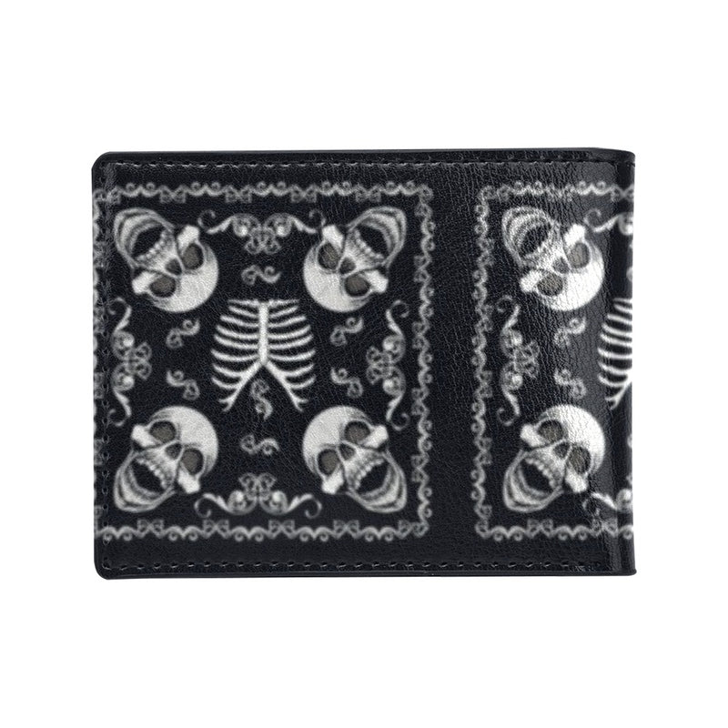 Bandana Skull Black White Print Design LKS306 Men's ID Card Wallet