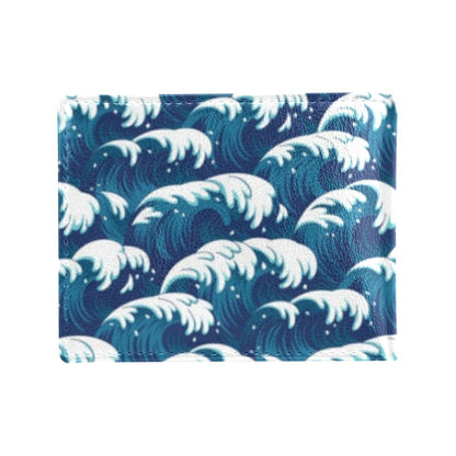 Ocean Wave Pattern Print Men's ID Card Wallet