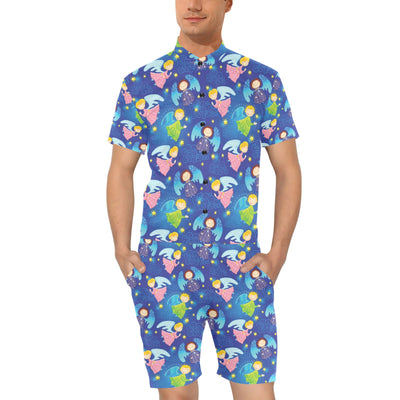 Angel Little Pattern Print Design 02 Men's Romper