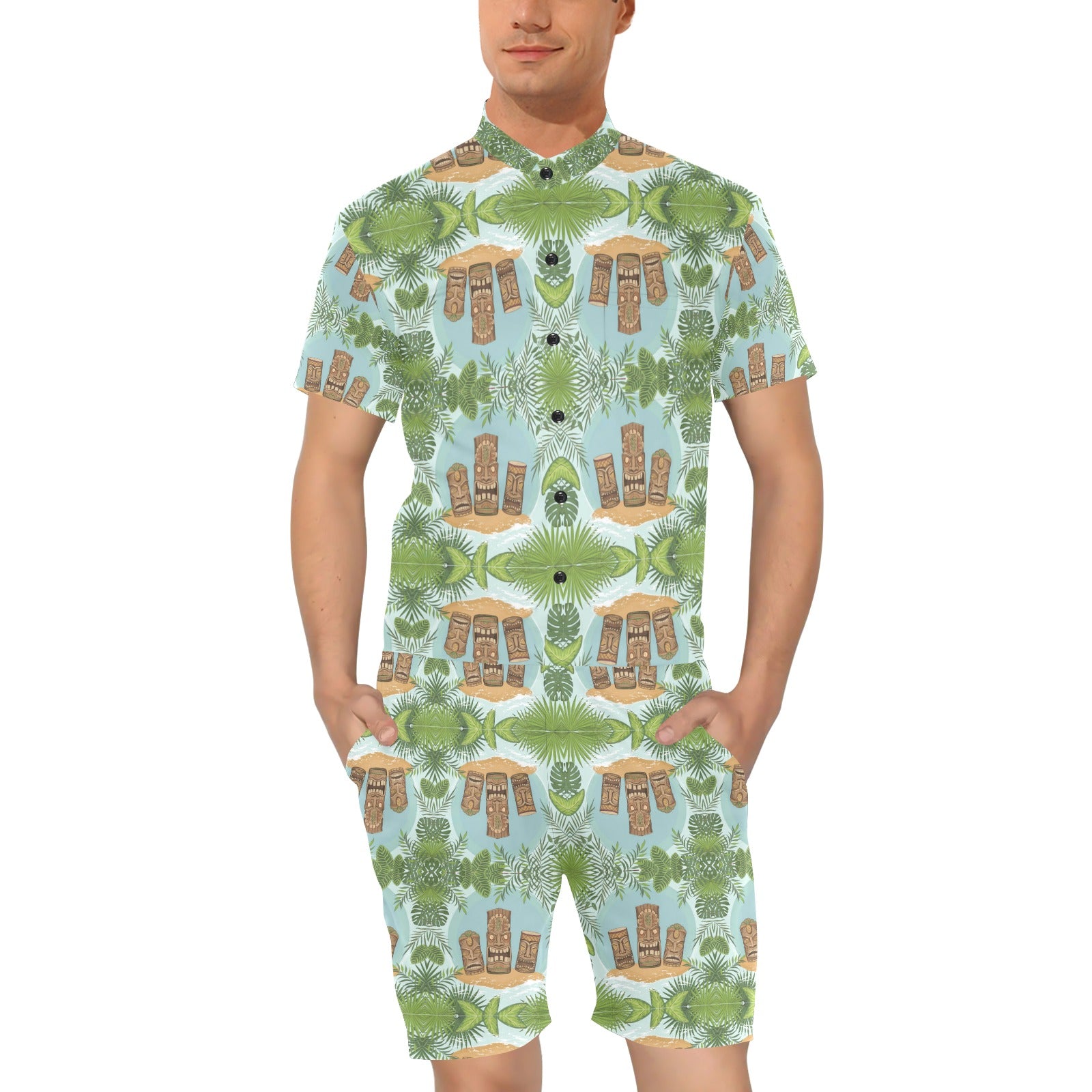 Tiki Wood Island Men's Romper