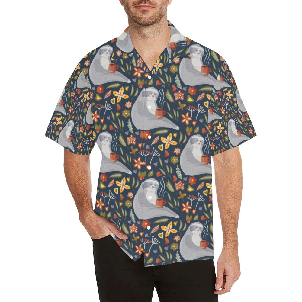 Sloth Print Design LKS303 Men's Hawaiian Shirt