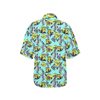Angelfish Pattern Print Design 02 Women's Hawaiian Shirt