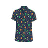 Alien UFO Pattern Print Design 05 Men's Short Sleeve Button Up Shirt