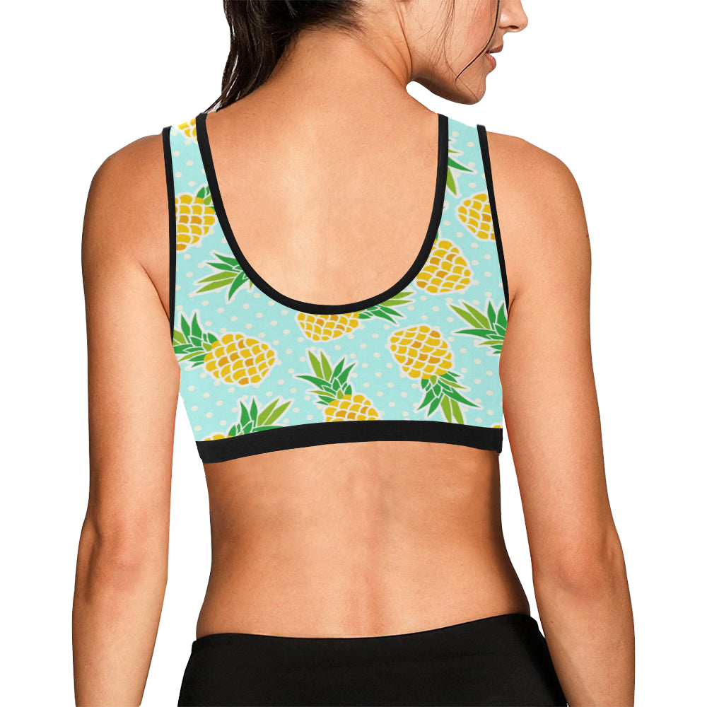 Pineapple Pattern Print Design PP01 Sports Bra