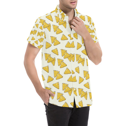 Nachos Pattern Print Design A01 Men's Short Sleeve Button Up Shirt