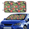 Hibiscus Red With Parrotprint Design LKS303 Car front Windshield Sun Shade