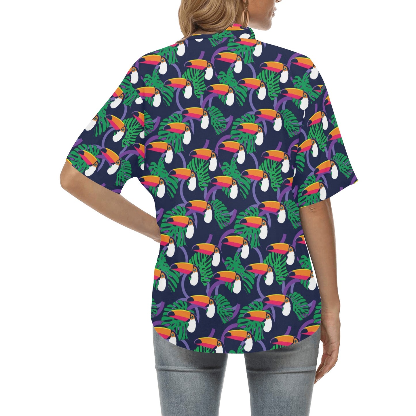 Toucan Print Design LKS302 Women's Hawaiian Shirt