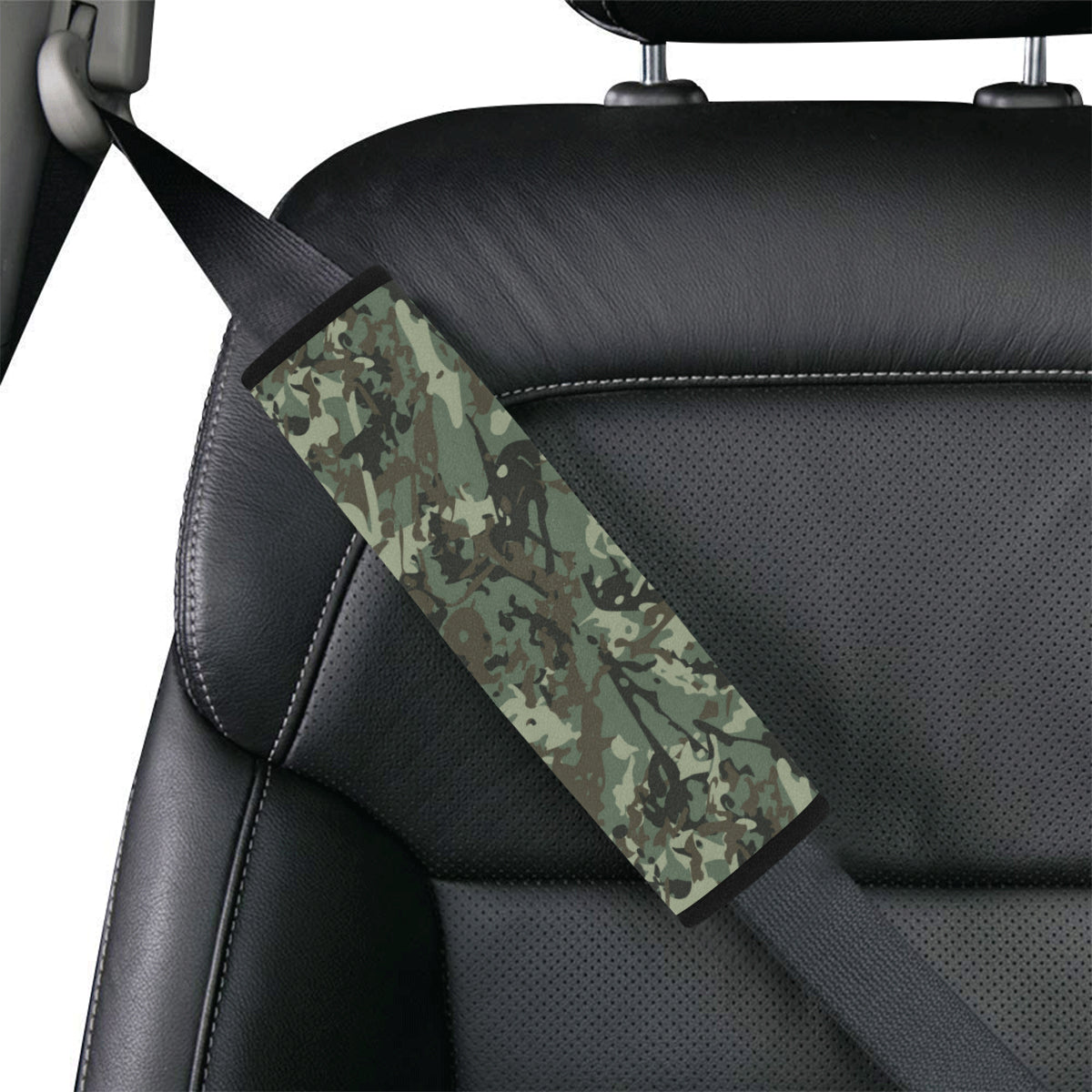 Camouflage Pattern Print Design 06 Car Seat Belt Cover