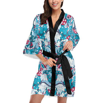 Pucci Pattern Print Design A05 Women's Short Kimono