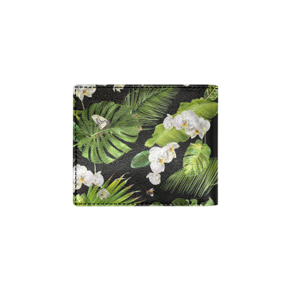 Tropical Flower Pattern Print Design TF026 Men's ID Card Wallet