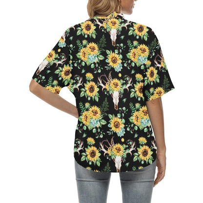 Sunflower Pattern Print Design SF08 Women's Hawaiian Shirt