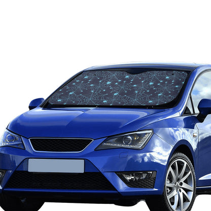 Spider Web Blue Print Design LKS304 Car front Windshield Sun Shade