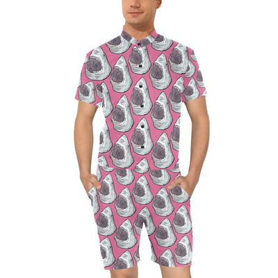 Great White Shark Pattern Print Design 01 Men's Romper