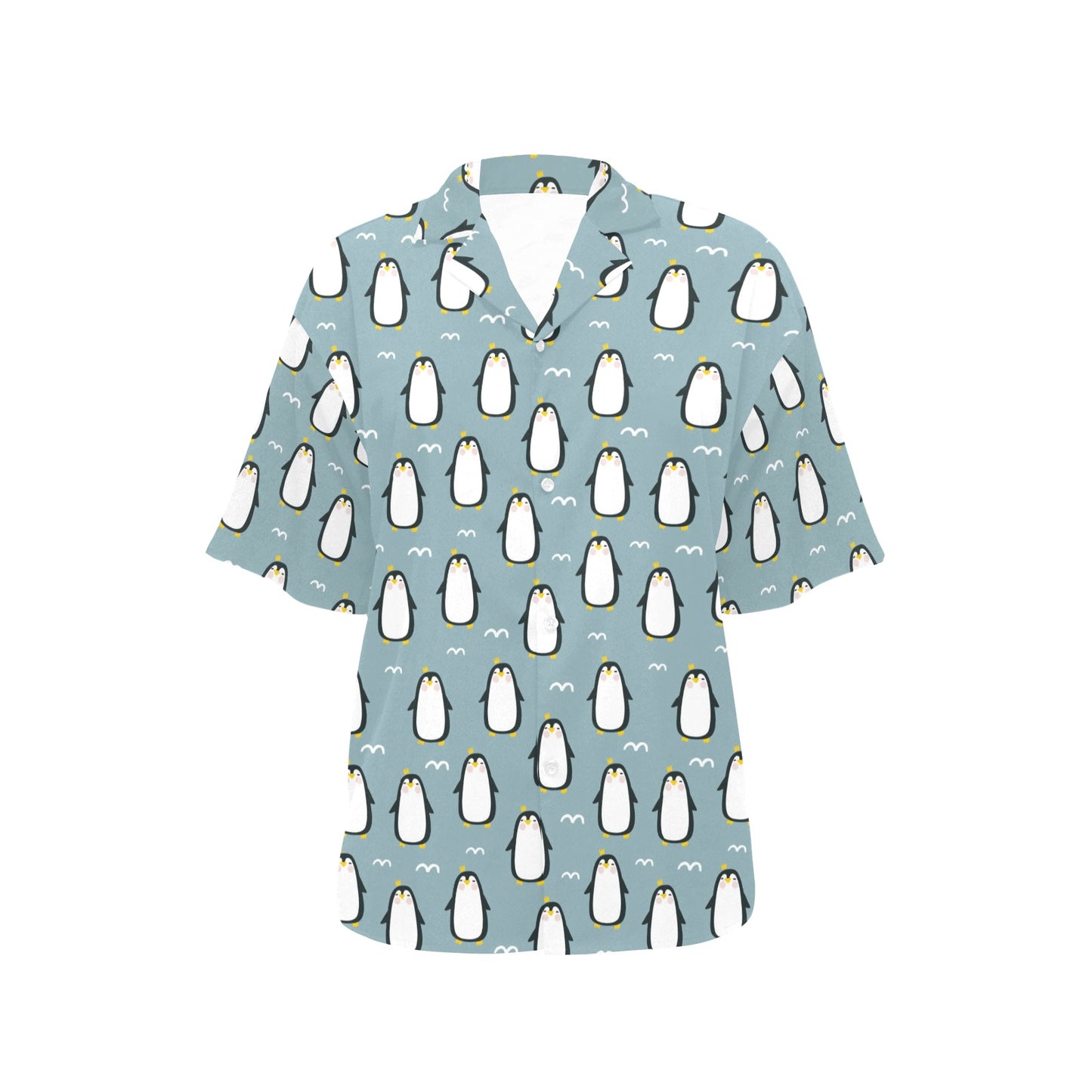 Penguin Pattern Print Design A02 Women's Hawaiian Shirt