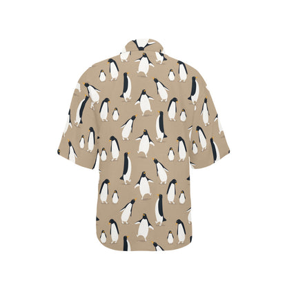 Penguin Pattern Print Design A01 Women's Hawaiian Shirt