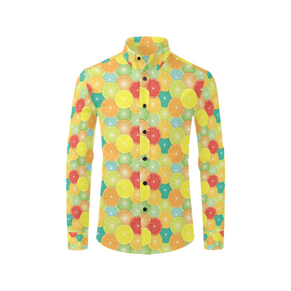 Citrus  Pattern Print Design 01 Men's Long Sleeve Shirt
