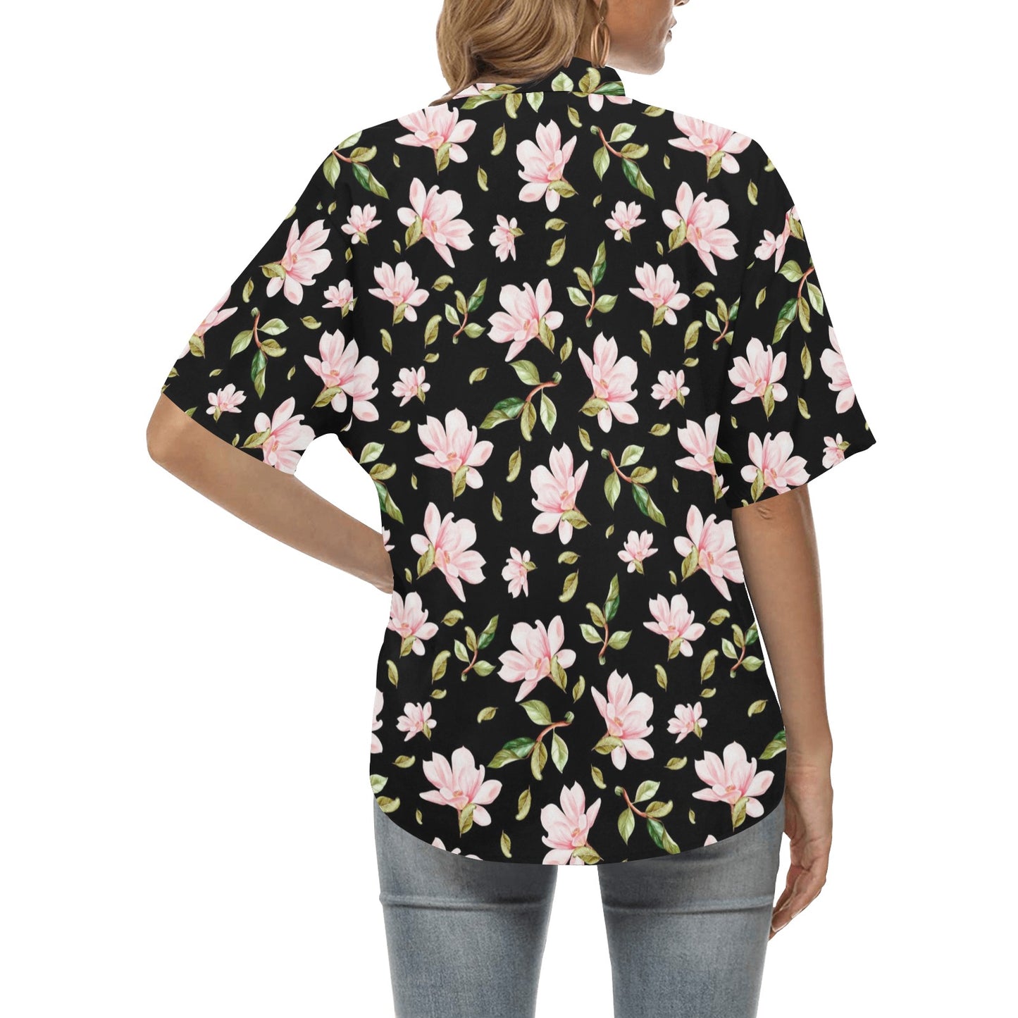Magnolia Pattern Print Design MAG01 Women's Hawaiian Shirt