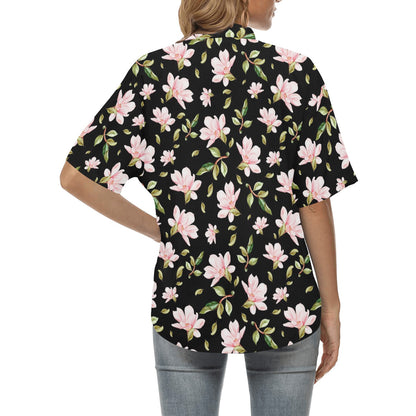 Magnolia Pattern Print Design MAG01 Women's Hawaiian Shirt