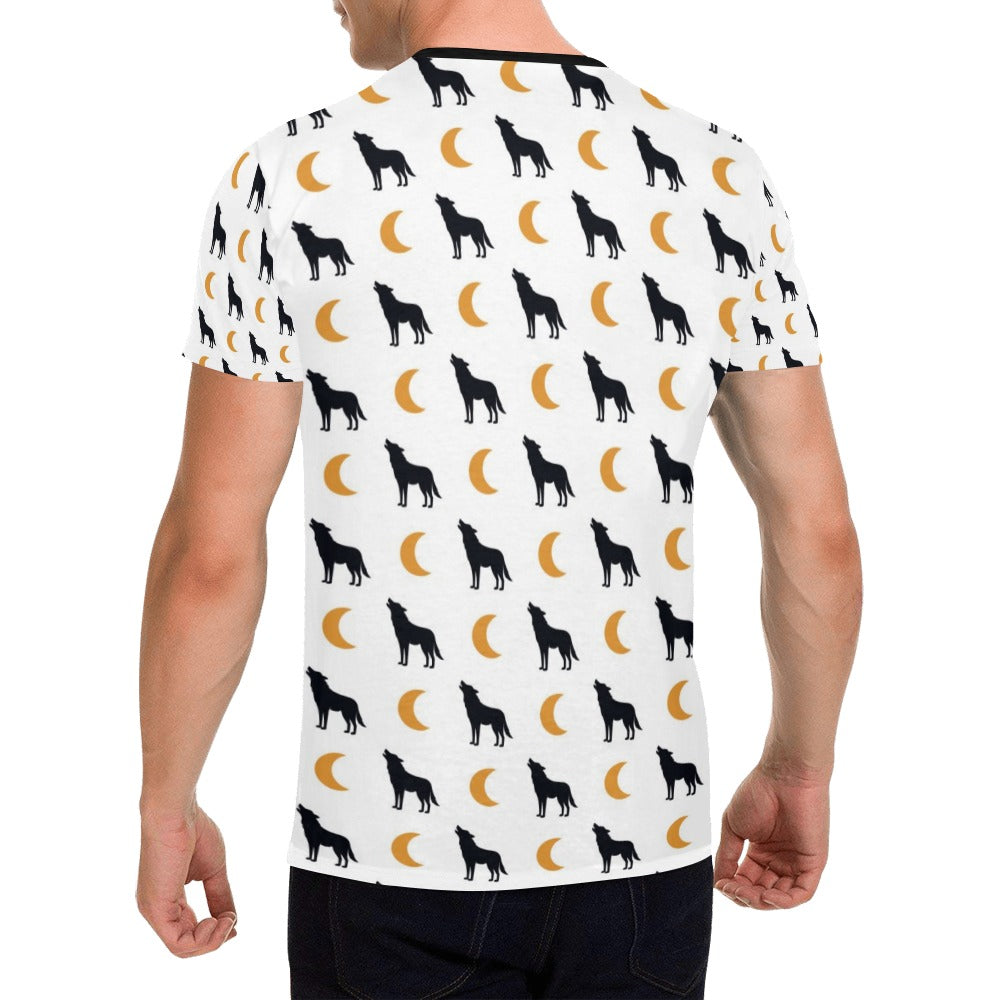 Wolf Moon Print Design LKS302 Men's All Over Print T-shirt