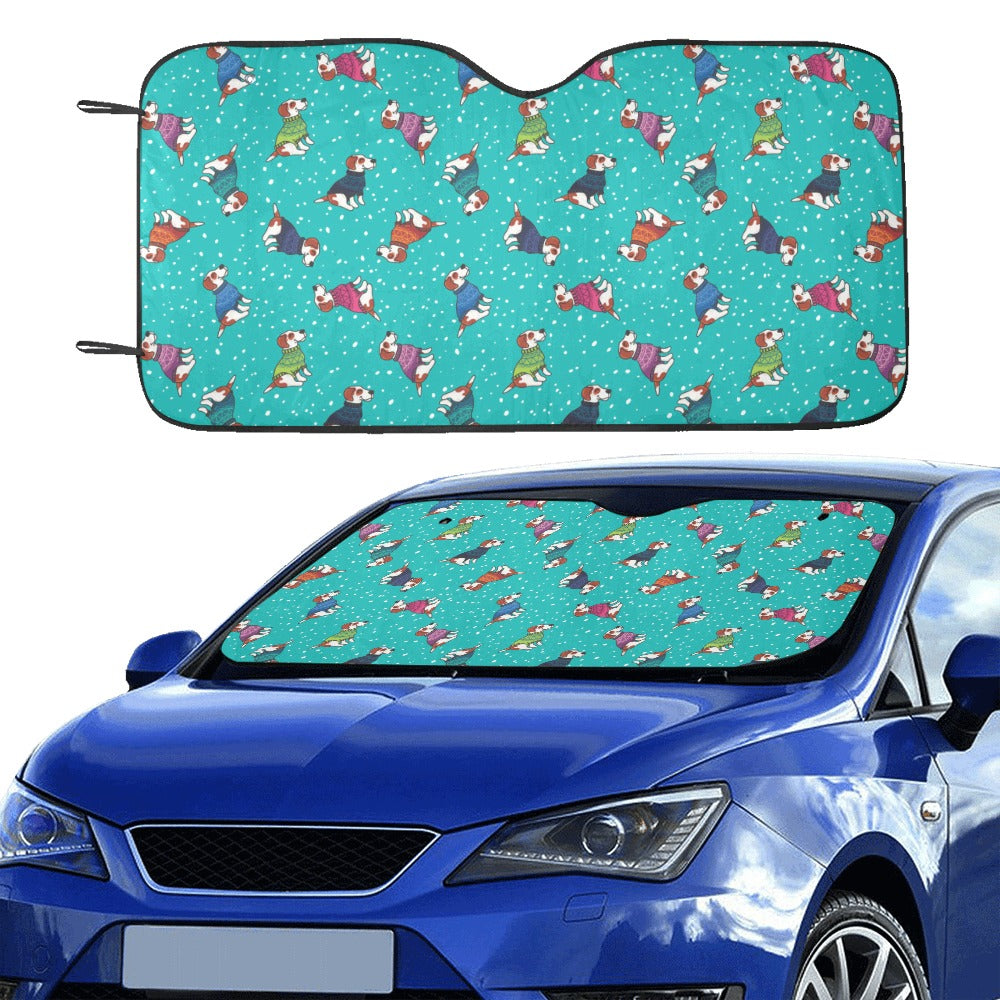 Russell Terriers Print Design LKS309 Car front Windshield Sun Shade