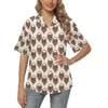 Wolf Tribal Dream Catcher Design Print Women's Hawaiian Shirt