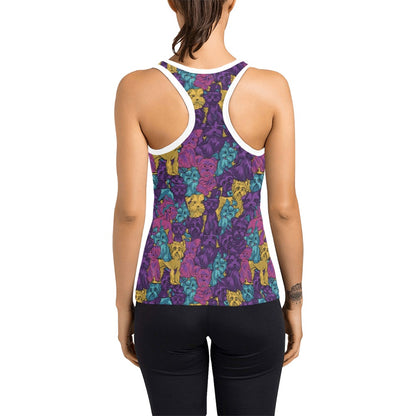 Yorkshire Terriers Print Design LKS3010 Women's Racerback Tank Top