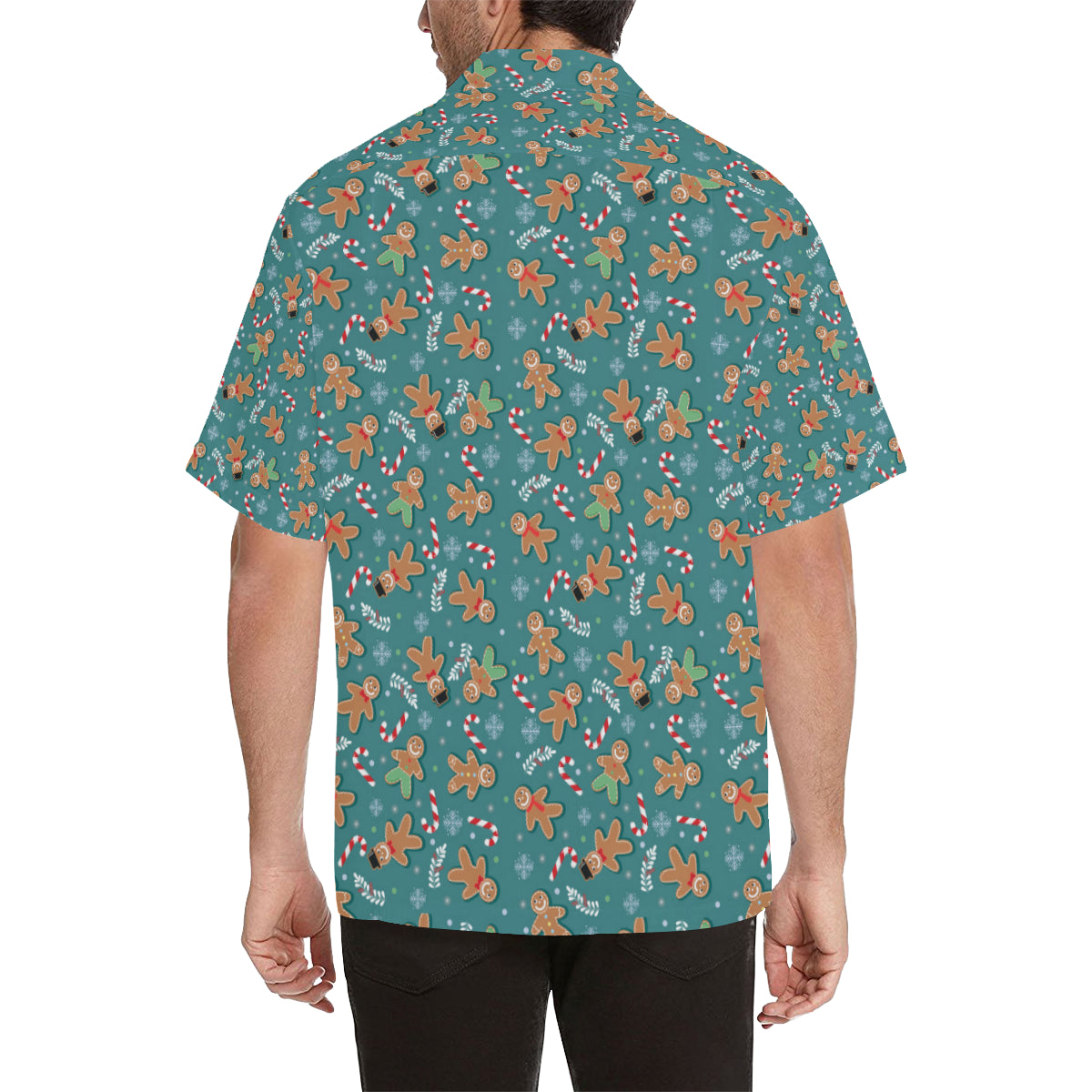 Gingerbread Pattern Print Design 05 Men's Hawaiian Shirt
