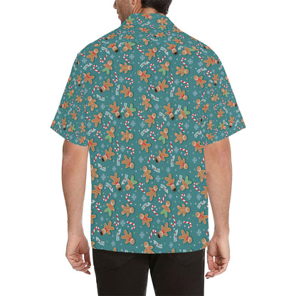 Gingerbread Pattern Print Design 05 Men's Hawaiian Shirt