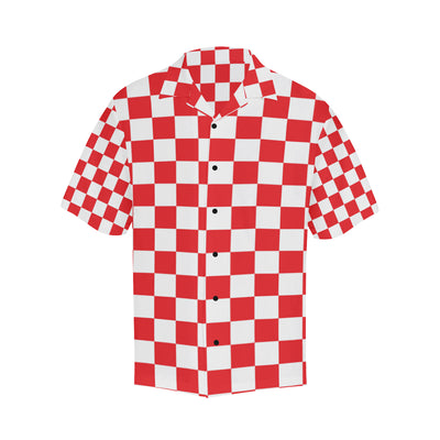 Checkered Red Pattern Print Design 04 Men's Hawaiian Shirt