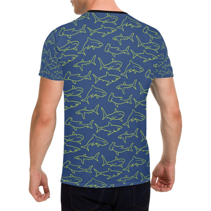 Shark Print Design LKS301 Men's All Over Print T-shirt