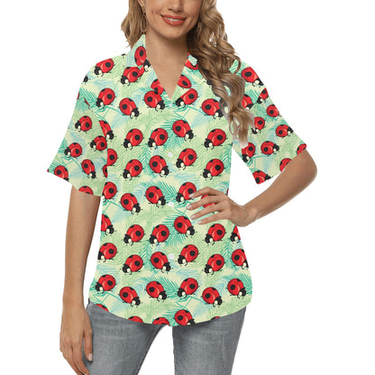 Ladybug Cute Print Pattern Women's Hawaiian Shirt