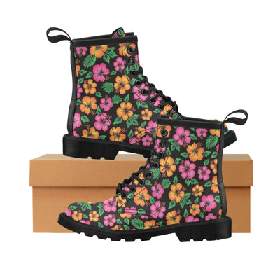 Hibiscus Pattern Print Design HB029 Women's Boots