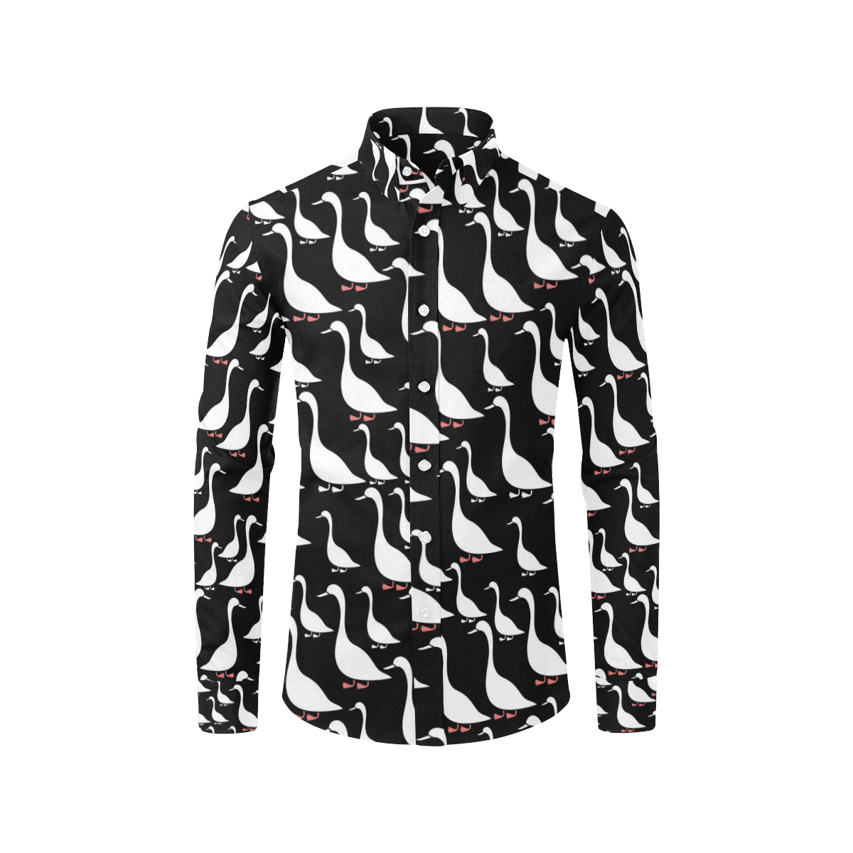 Goose Pattern Print Design 01 Men's Long Sleeve Shirt