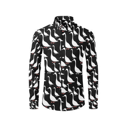 Goose Pattern Print Design 01 Men's Long Sleeve Shirt