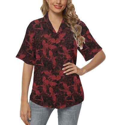 Gecko Pattern Print Design 04 Women's Hawaiian Shirt