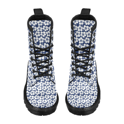 Hibiscus Blue Hawaiian Flower Pattern Women's Boots