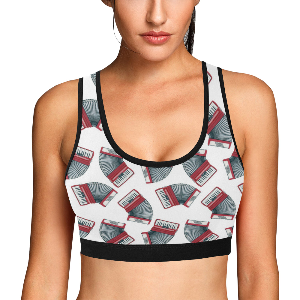 Accordion Pattern Print Design 03 Sports Bra