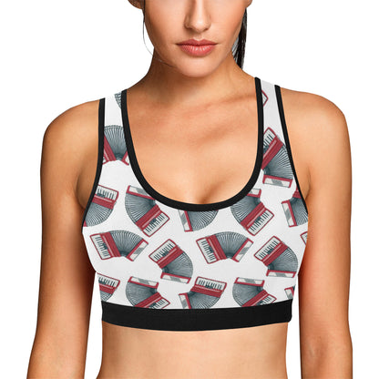 Accordion Pattern Print Design 03 Sports Bra