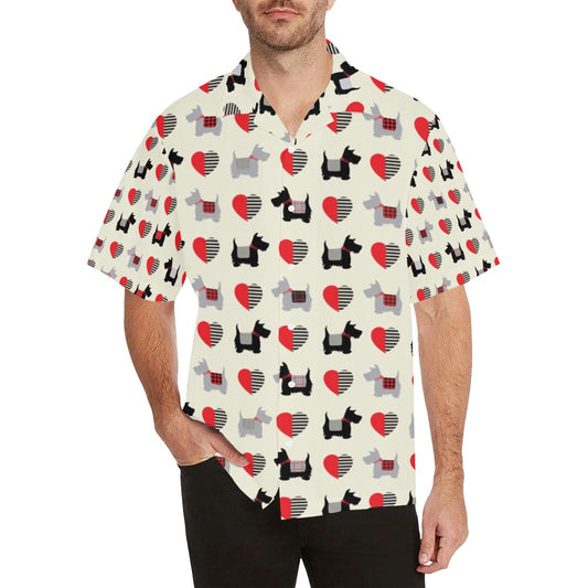 Scottish Terriers Print Design LKS3010 Men's Hawaiian Shirt