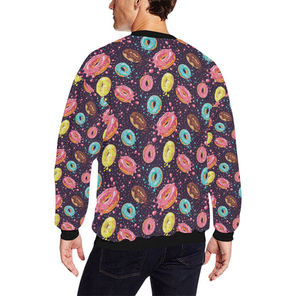 Donut Pattern Print Design DN03 Men Long Sleeve Sweatshirt