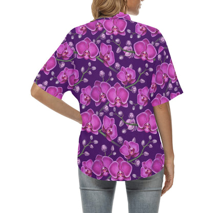 Orchid Pattern Print Design A03 Women's Hawaiian Shirt