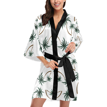 Palm Tree Pattern Print Design PT07 Women Kimono Robe