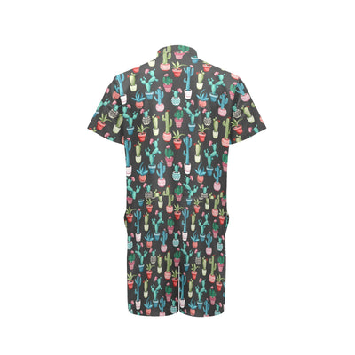 Cactus Pattern Print Design 02 Men's Romper